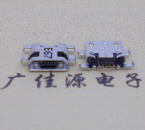 江苏Micro usb 反向沉板1.2mm接口四脚插直边无导位