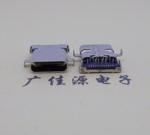 江苏卧式沉板usb 3.1 type-c24p母座,端前插后贴smt连接器