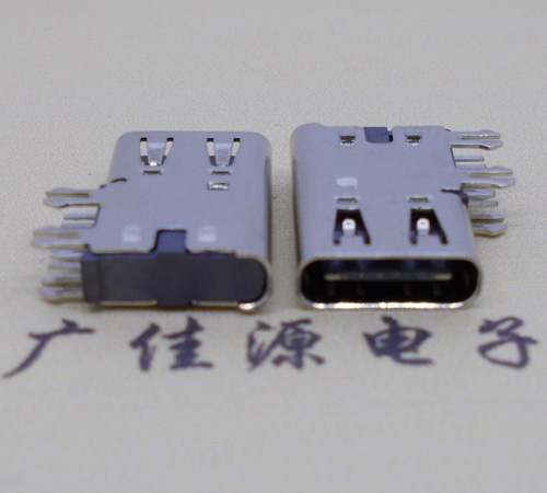 江苏侧插USB3.1接头座子.90度type-c母座.6p侧插连接器