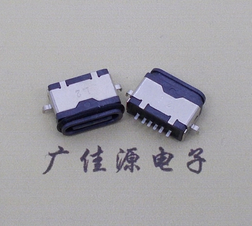 江苏沉板type c6p防水母座卧式两脚插板沉板1.2mm/1.6mm/2.0mm